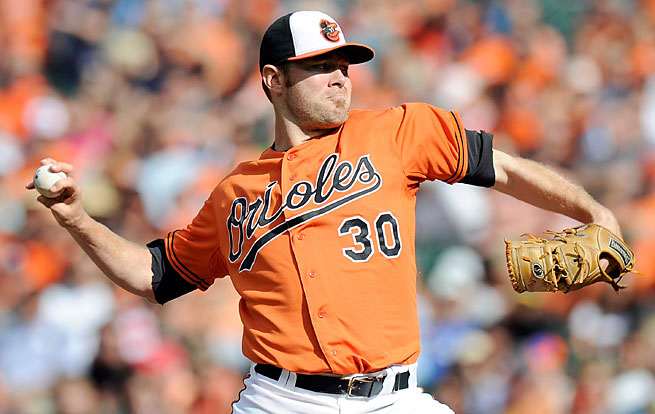 Chris Tillman's changeup grip, seen here, has helped turn him into an All-Star.